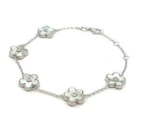 Floral Charm Bracelet Sterling Silver 925 Women’s Jewelry Gift